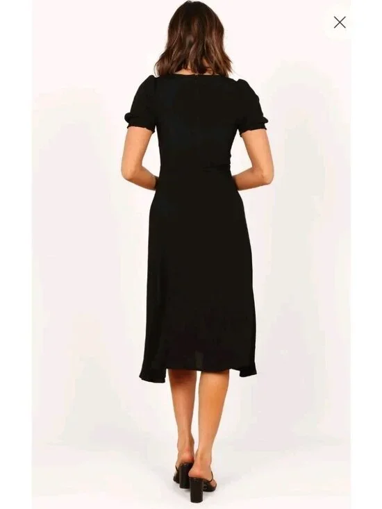 Petal & Pup Franklin Dress Women 10 Ebony Black Puff Shirt Sleeve Whimsigoth NWT - Picture 3 of 10